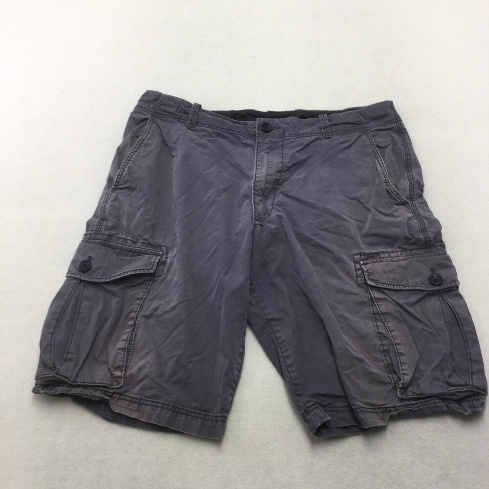 Banana Republic Cargo Shorts Mens 34 Gray Cotton Canvas 11 Inseam Casual Pockets